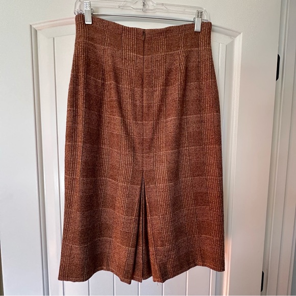 Doncaster Brown Checkered Pencil Skirt - Picture 2 of 13